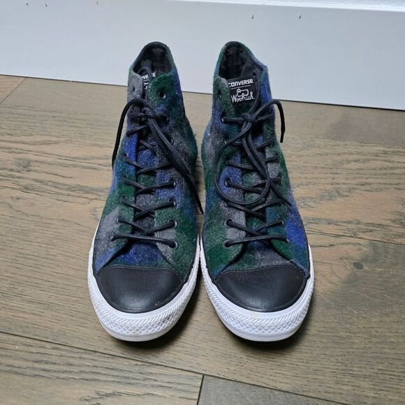 Converse x Woolrich Chuck Taylor All Star High Tops in Blue Plaid - Picture 3 of 11